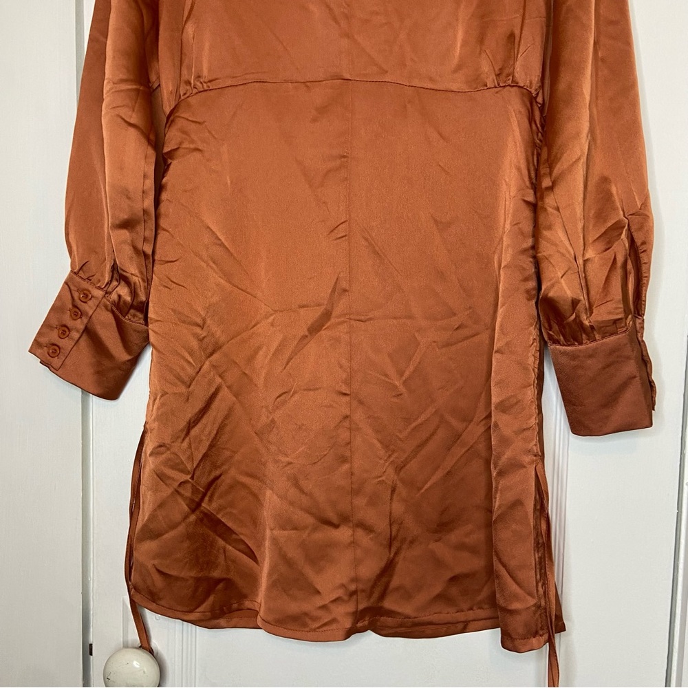 Hyfve Button Down Ruched Long Sleeve Mini Dress Size Large NEW - Picture 12 of 14